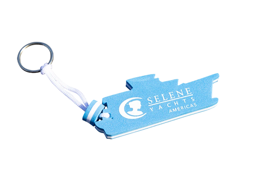 Floaty key chain with Selene Yachts Americas / In shape of a Selene Yacht