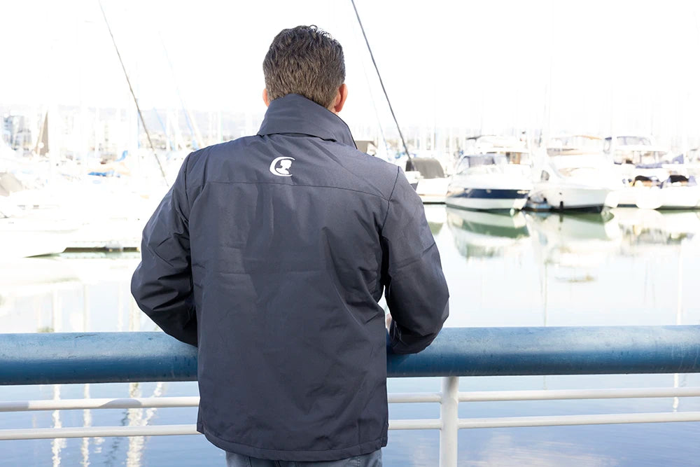 Waterproof jacket with fleece liner and tuck away hood - Selene Yachts Americas